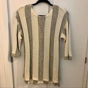 3/4 Sleeve Striped Sweater
